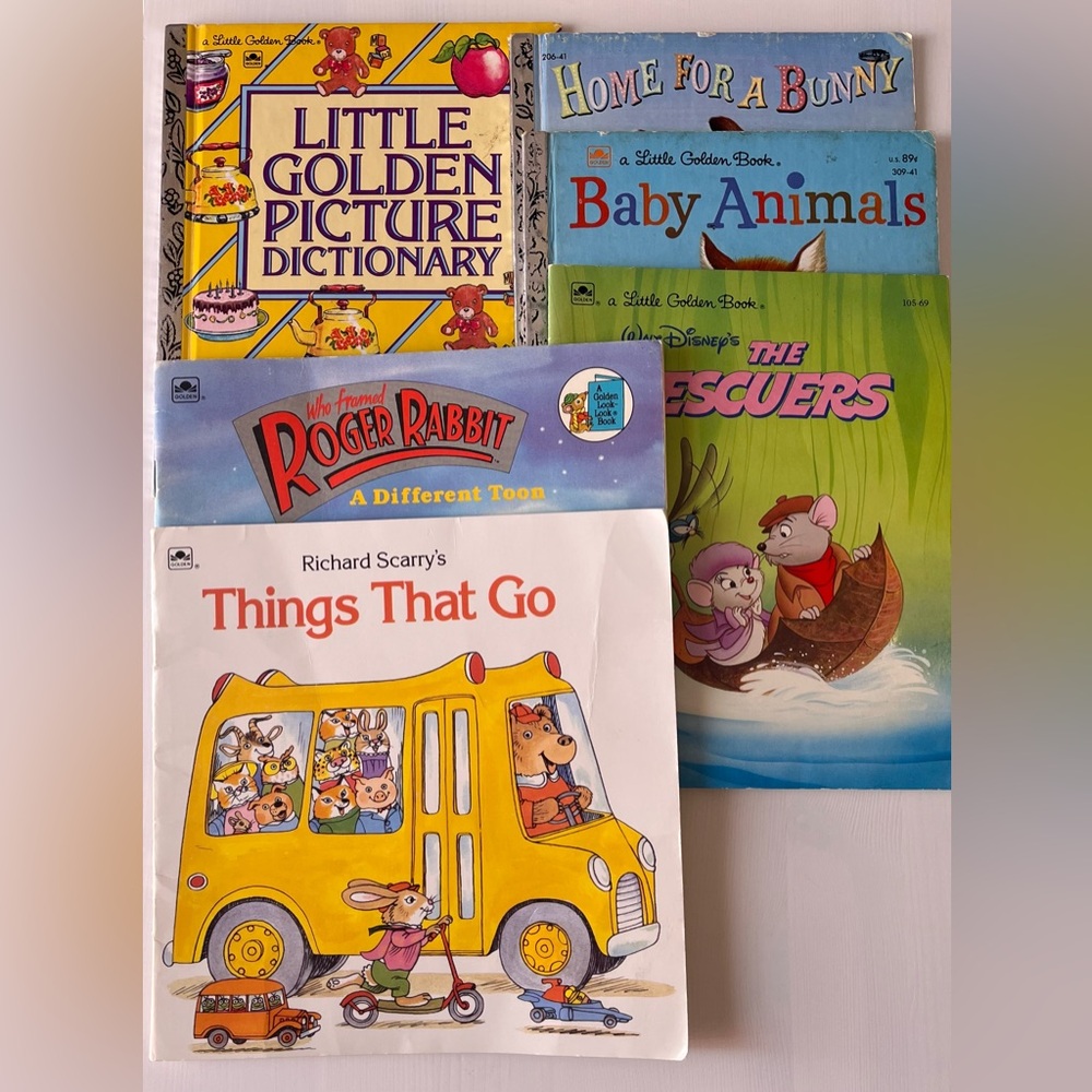 Set of 6 Vintage Little Golden Books